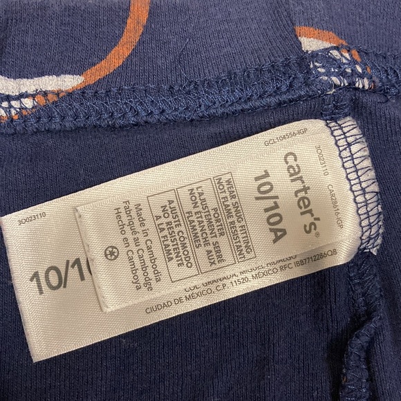 Carters navy blue snug fit cotton football pajamas size 10 boys - Picture 10 of 12